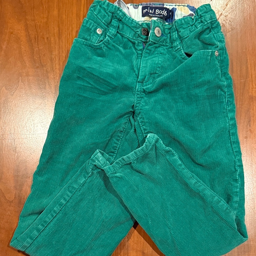 Mini Boden Green Corduroy Pants